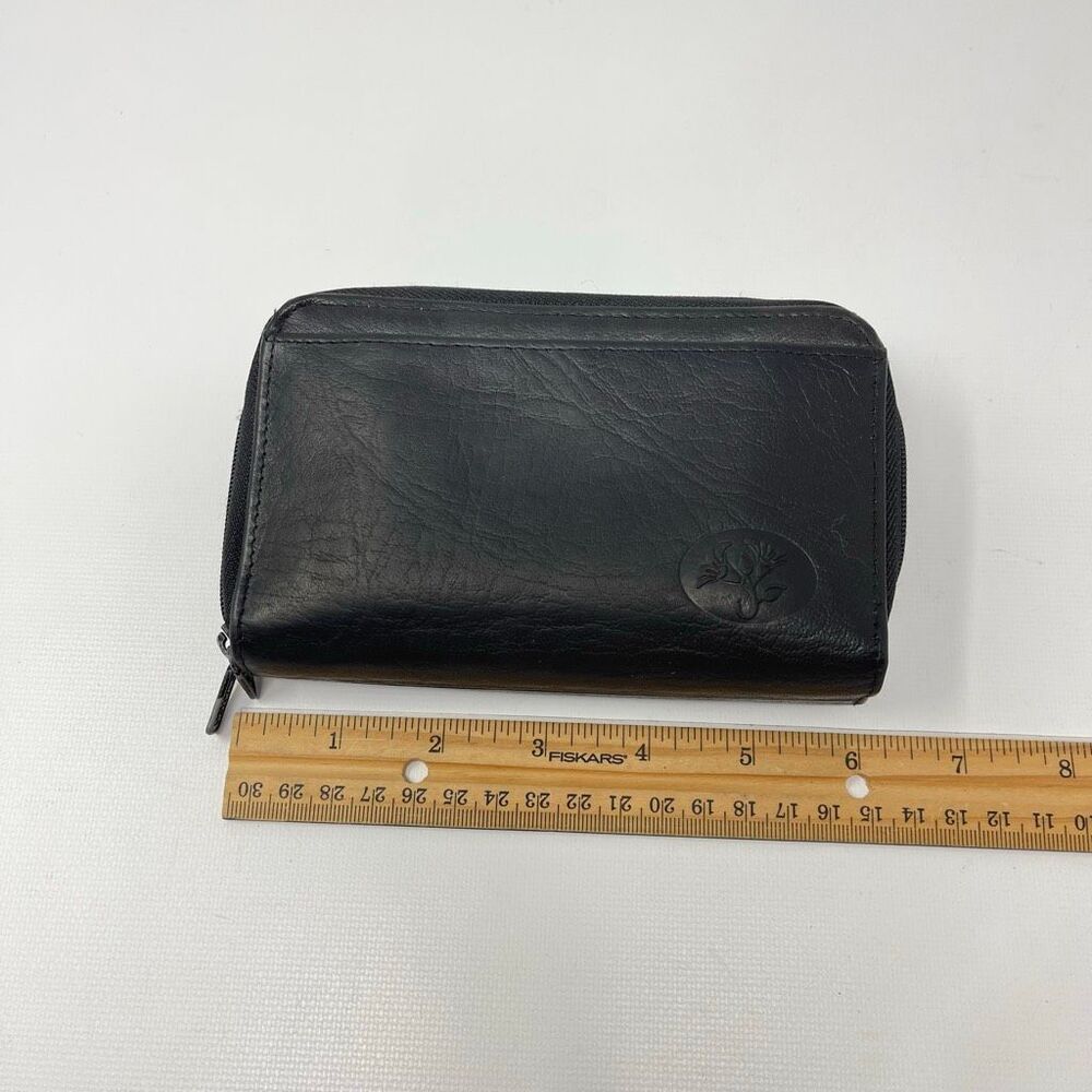 Buxton RFID Julia Heiress Double Zip Around Leather Wallet Black - Picture 2 of 8